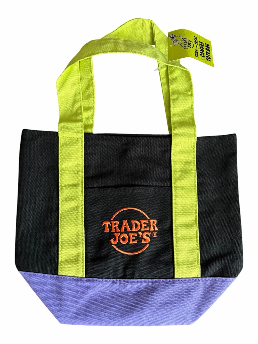 Trader Joe’s  Halloween mini tote black purple and green